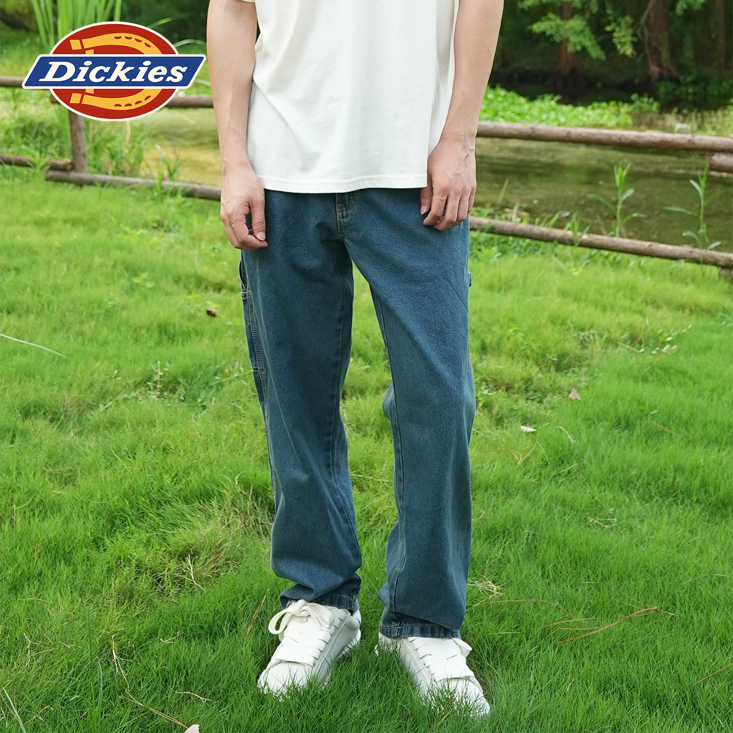Dickies帝酷夏季工装直筒牛仔裤