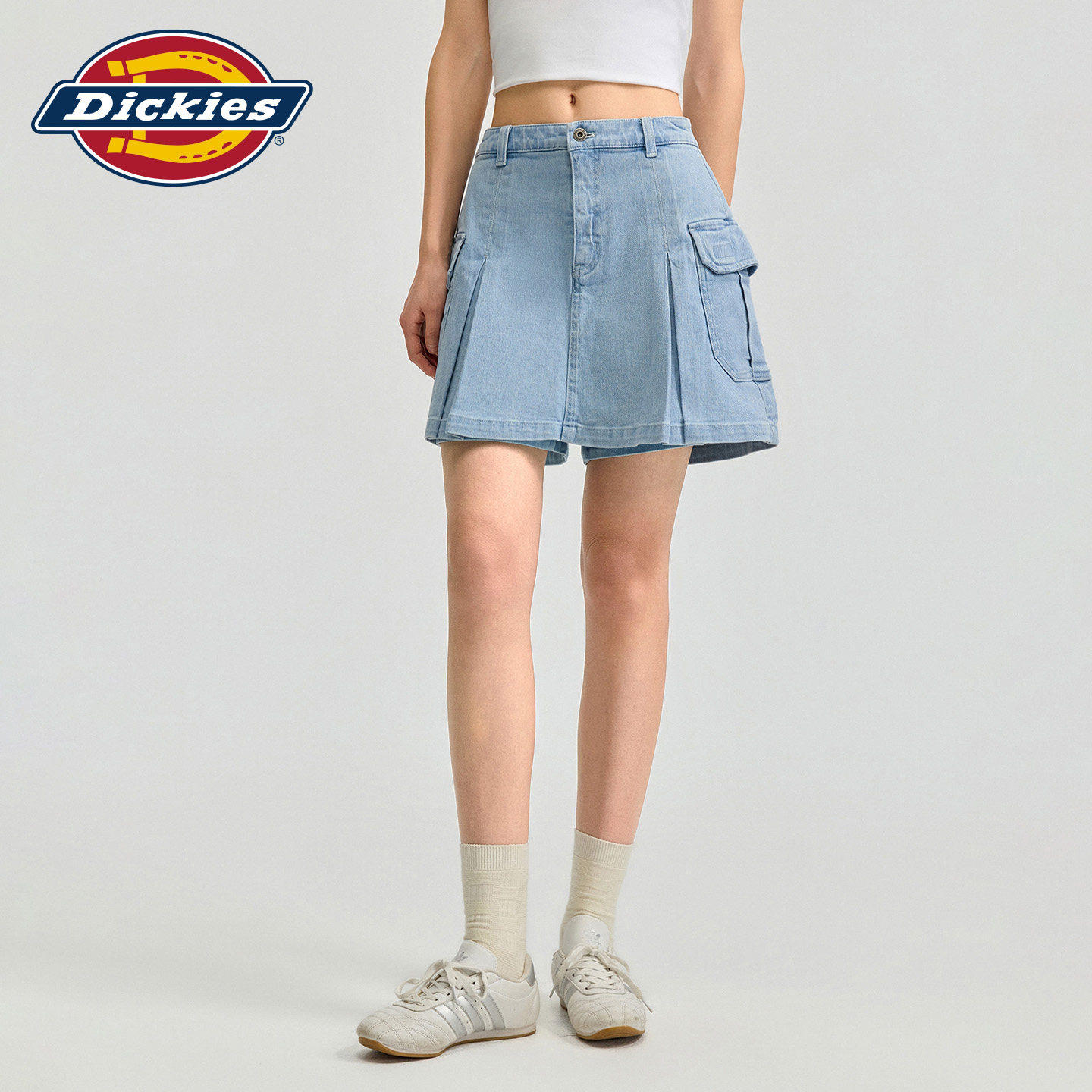 Dickies帝酷适仔工装百褶短裙美式工装风美式高腰显瘦 A 字裙潮 J