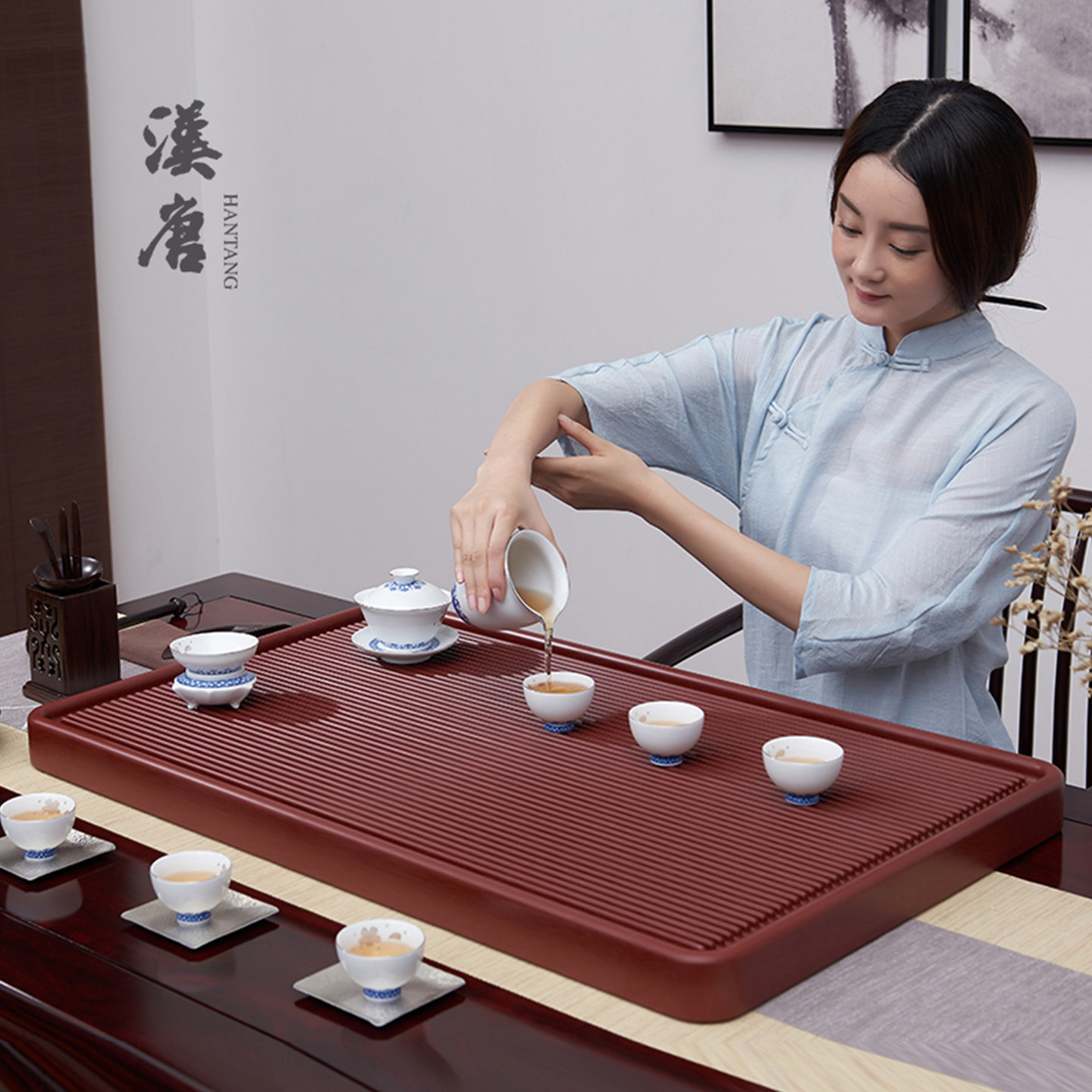 汉唐电木茶盘电胶木茶海干泡茶台图片