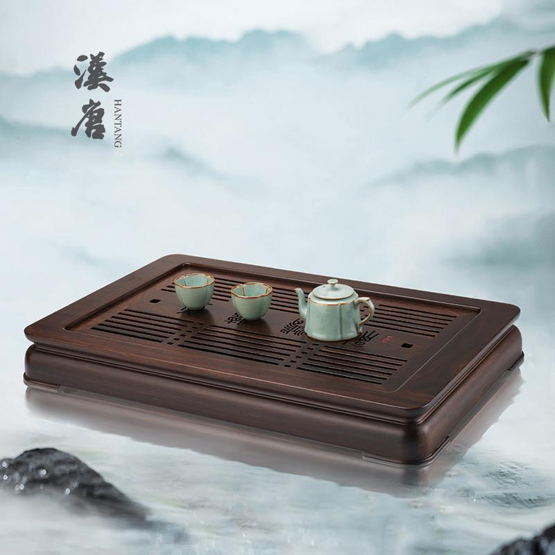 漢唐實木嵌入式排水家用功夫茶盤