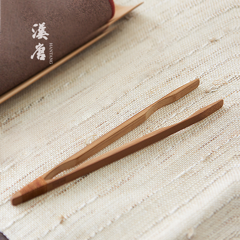 汉唐竹制茶具配件碳化茶夹