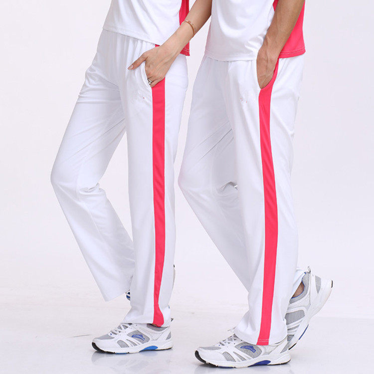 白色运动裤男女长裤春秋夏季佳木斯健身操广场舞团体服运动会包邮