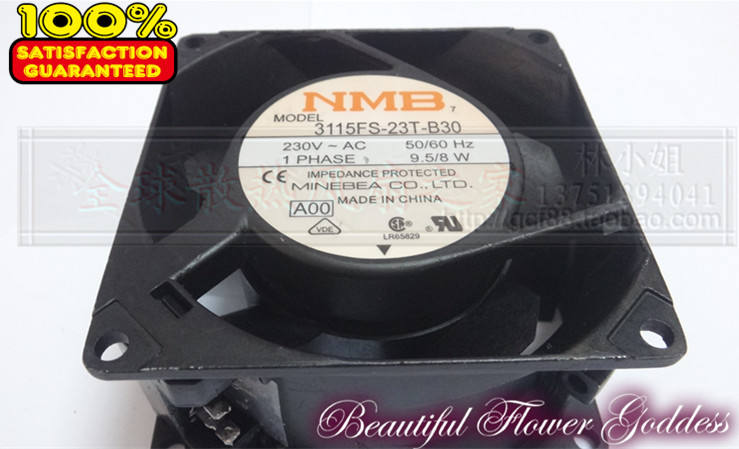 全新NMB美蓓亚 3115FS-23T-B30 80*80*38MM 230V 9.5/8W风扇