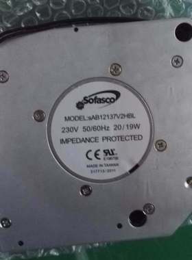 台湾Sofasco sAB12137V2HBL 230V 20/19W 交流金属涡轮鼓风机风扇