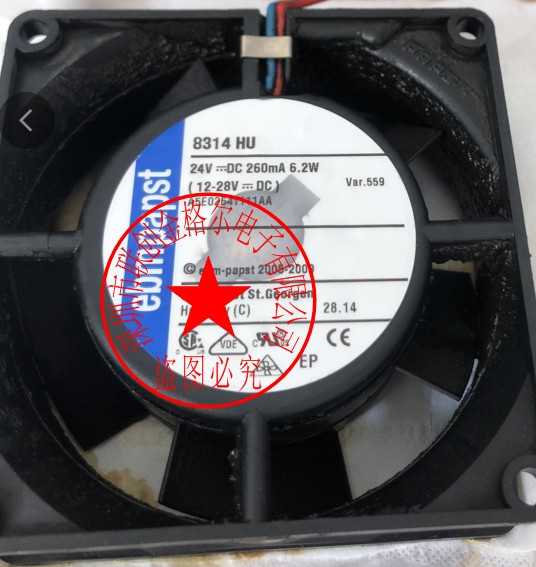 8314HU 24V 260MA 6.2W原装正品德国ebmpapst2线80*80*32进口风扇