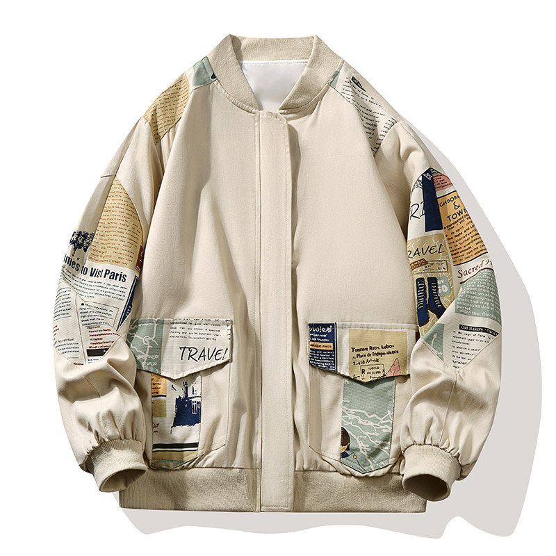 美式高街棒球服男夹克2026秋季立领夹克青少年夹克外套,男装,夹克,淘宝优惠券,粉丝福利购,淘宝优惠卷