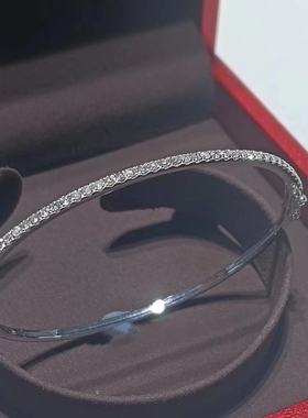 18k金网红贵妃经典钻石手镯60分简约满钻满镶大气高定款钻石手