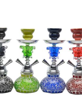 水烟壶全套跨境货源单管玻璃水烟具水烟袋水烟配件hookah