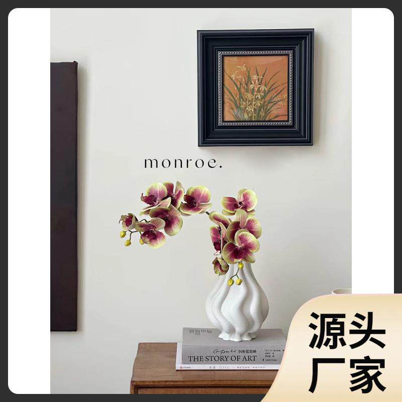 轻法式中古风装饰画复古竹子植物餐厅客厅壁画斗柜靠墙感挂画