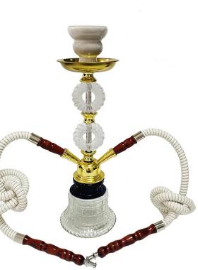 跨境现货高款阿拉伯水烟双小号壶套装亚克力水烟具玻璃烟斗shisha