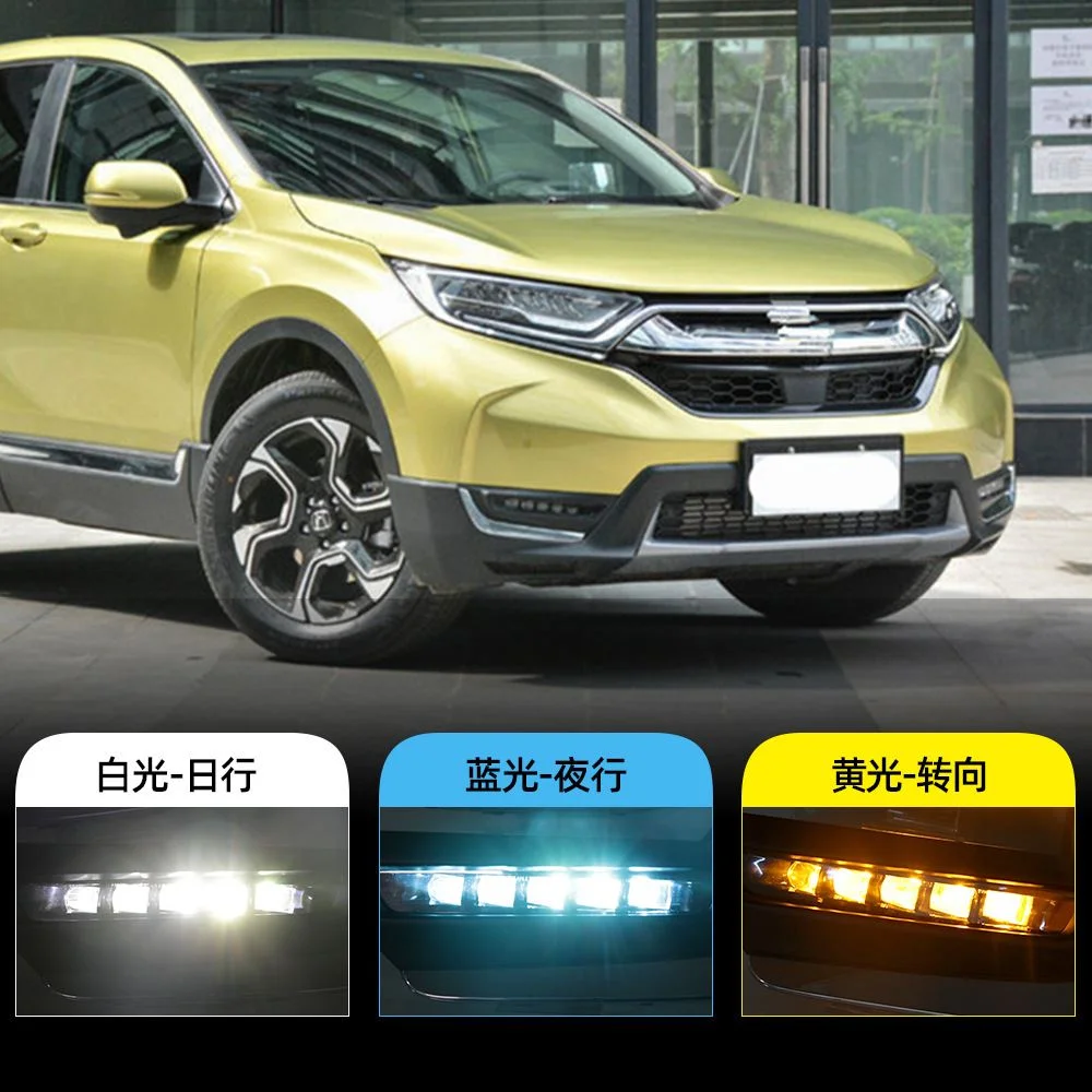 适用于本田17-19款CRV日行灯前雾灯改装LED日间行车灯转向灯