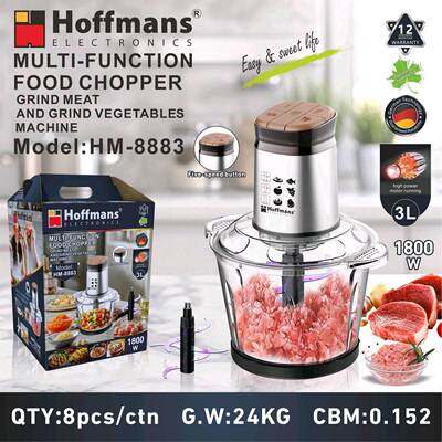 Hoffmans 8883 Food Chopper 3L 8Pcs/CTN 0.15cbm
