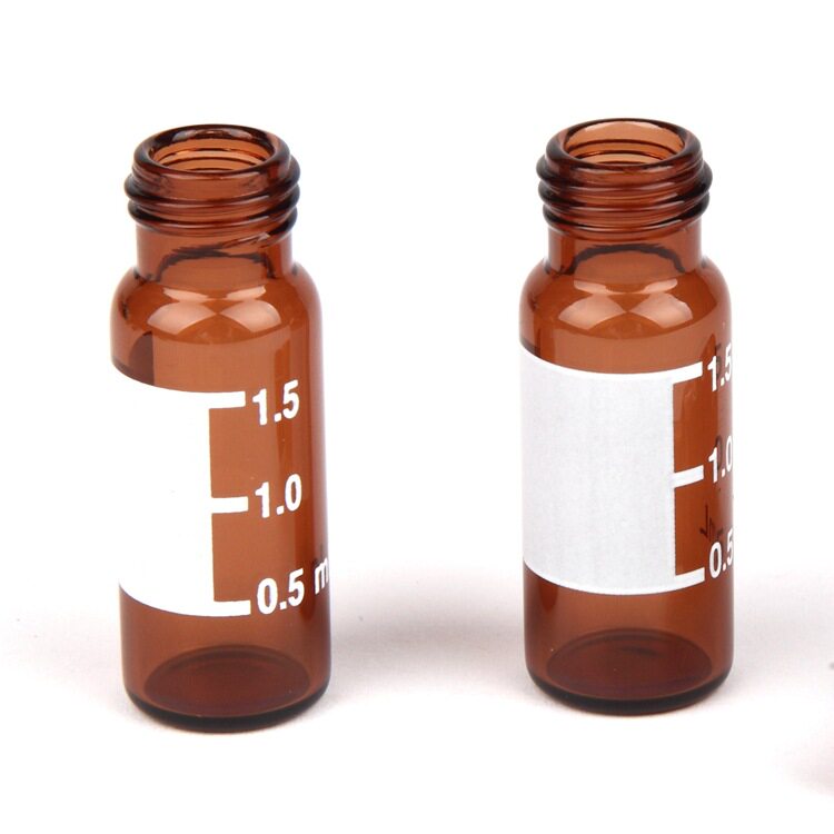 哈迈1.5ml棕色样品瓶色谱2ml茶色小瓶刻度含蓝色开口盖垫液相