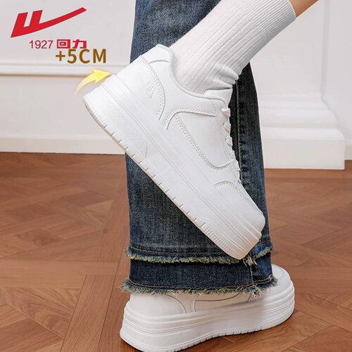 回力女鞋厚底小白2026新款