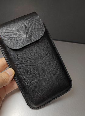 适用于苹果12mini真皮手机袋17promax超薄磁扣皮套穿皮带16promax腰包竖挂款15plus挂腰套手工定制14/13pro