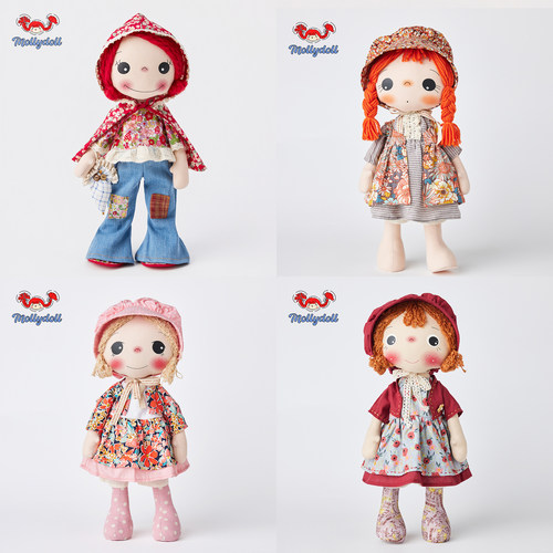 Mollydoll复古手工娃娃玩偶摆件毛绒玩具公仔生日礼物女生送女友