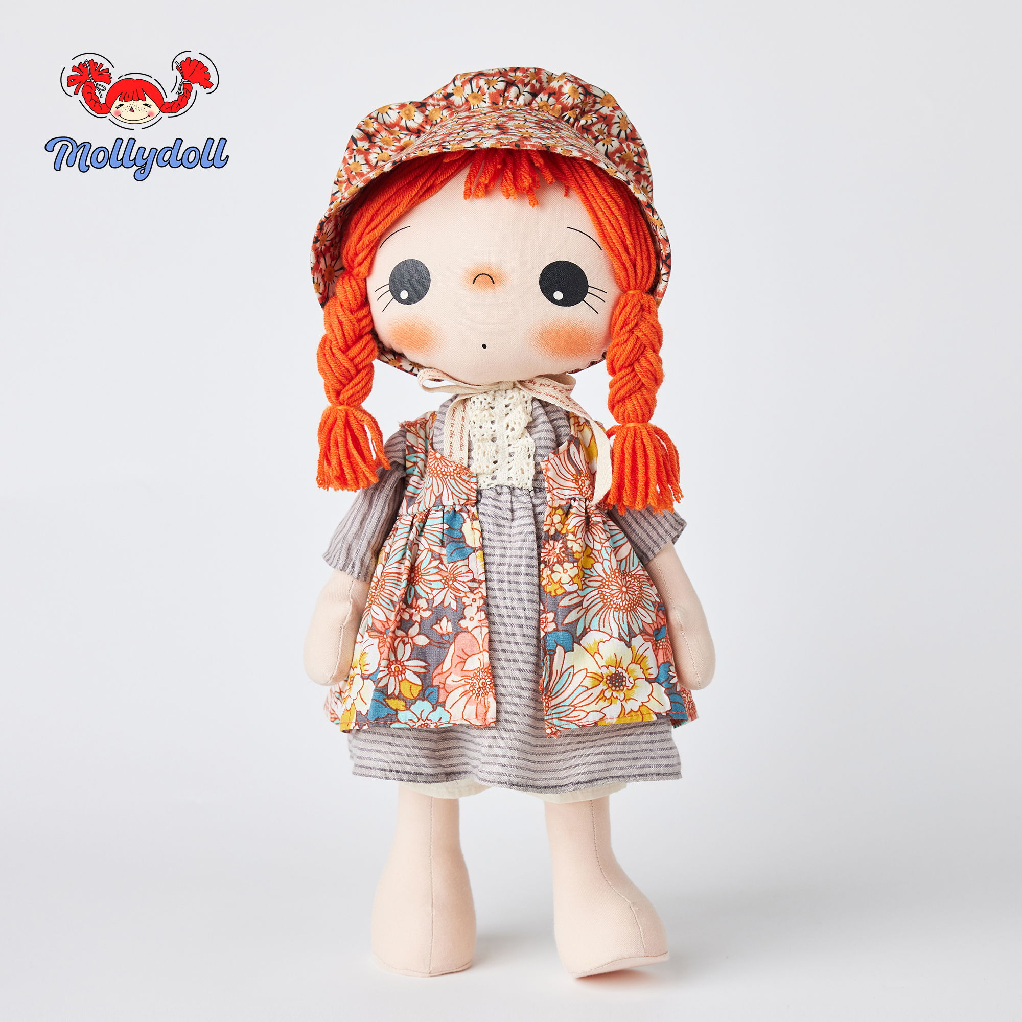 Mollydoll复古手工娃娃玩偶摆件毛绒玩具公仔生日礼物送女友
