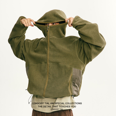 LENGOIST机能冬季复古山系户外连帽摇粒绒男女保暖卫衣outdoor