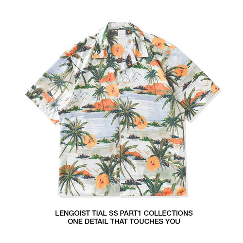 hawaiian夏日清新舒适透气花衬衫
