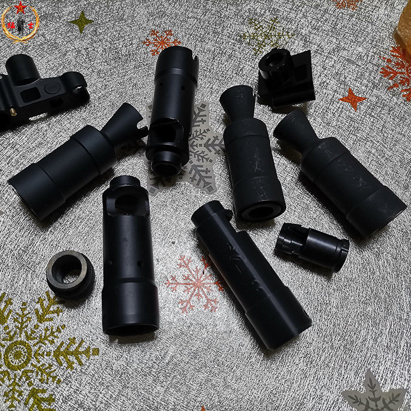 ak74金属火帽任翔通用24转接食铁兽14逆牙以上优质钢喇叭斜口配件