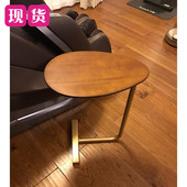 创意椭圆形小边桌 移动茶几铁艺沙发角几边几 懒人床头阅读桌简约