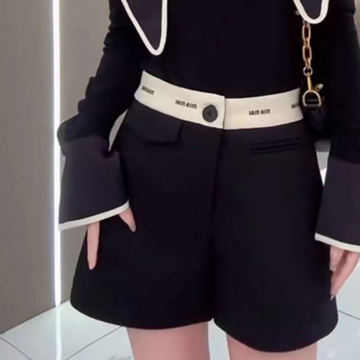 黑色运动短裤女秋季2025五分中裤