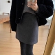 经典 毛呢半身裙大码 高腰包臀一步裙秋冬胖MM显瘦防走光a字短裙子