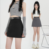 时尚 黑色高腰西装 短裙女2026新款 学院风辣妹百搭a字包臀半身裙子