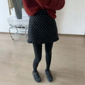 欧洲站2025冬季 新款 欧货设计感木耳边波点半身裙洋气百搭小短裙女