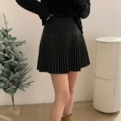 灰色毛呢百褶半身裙女2025秋冬大码 高腰显瘦百搭a字裙风琴短裙