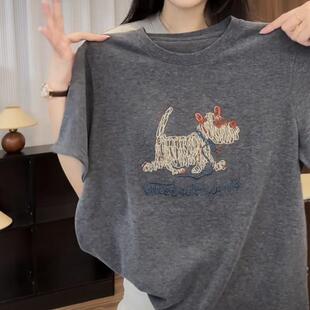 纯棉百搭休闲内搭打底衫 胖mm正肩短袖 大码 2025新款 上衣 t恤女夏季