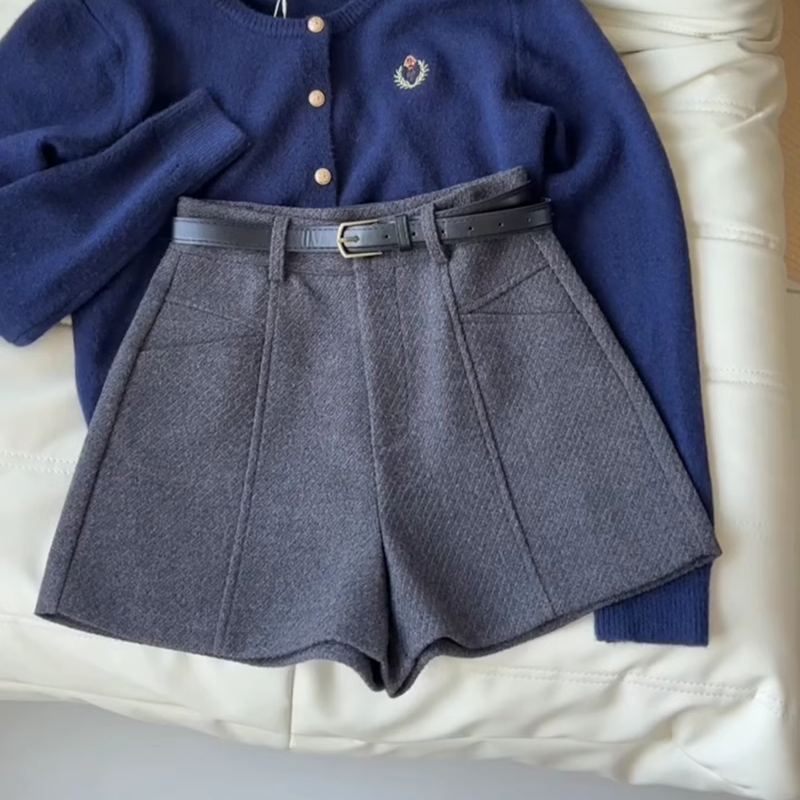 韩系穿搭毛呢短裤女小个子冬春季新款高腰显瘦裤子百搭遮跨休闲裤,女装/女士精品,大码裤装,淘宝优惠券,粉丝福利购,淘宝优惠卷