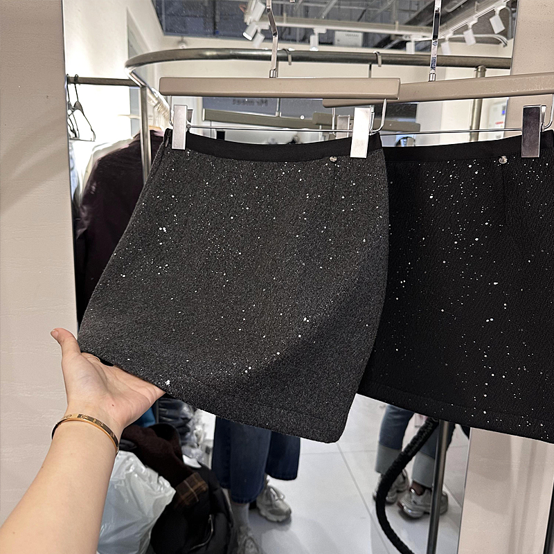 短裙2025秋冬新款欧韩货毛呢裙裤