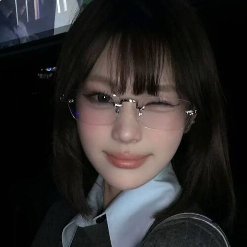 御姐素颜金丝无框眼镜女高级感网红无边框纯欲防蓝光银色镜框超轻