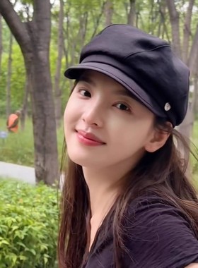 国现章若楠同款格子鸭舌帽TAM02839*CA4LA  报童帽02712可洗