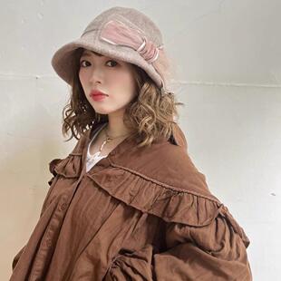 现货CIQ085谷本蝴蝶结羊毛渔夫帽日本制秋冬新款