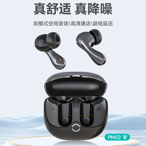 品魅PM22原装蓝牙耳机真无线主动降噪跑步不掉游戏低延时双连技术