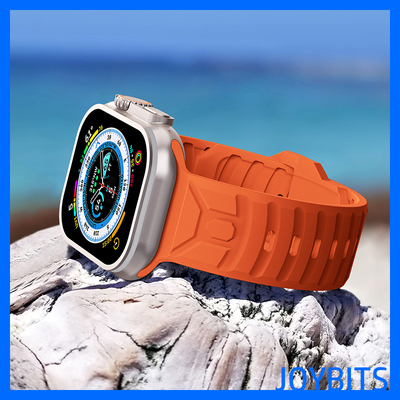 机甲硅胶S11运动Ultra2表带适用iWatch苹果手表S10氟橡胶防水49mm