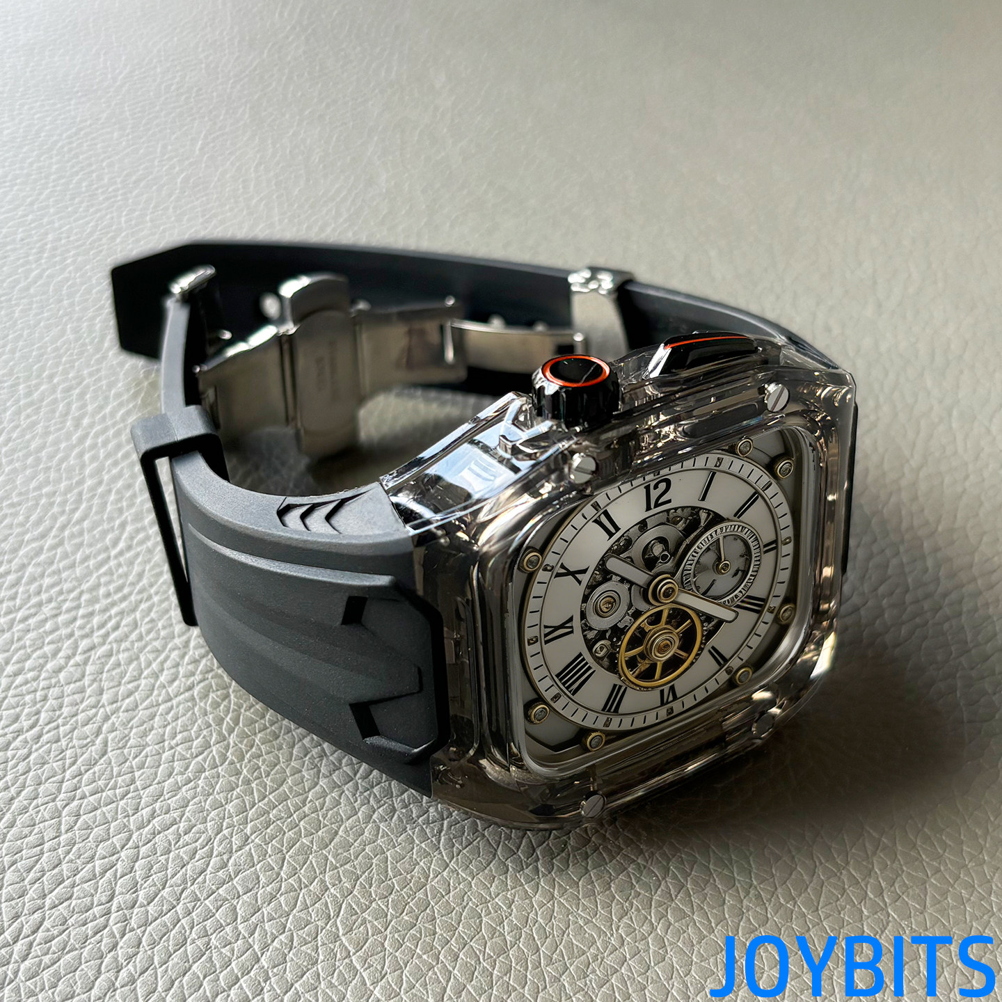 透明Ultra改装保护壳适用iWatch9苹果手表带硅胶不锈钢金属蝴蝶扣