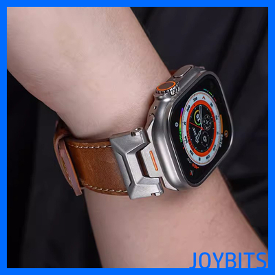不锈钢S11真牛皮适用AppleiWatch苹果手表带Ultra3金属46硅胶49mm