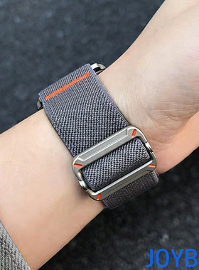 弹力尼龙编织S11运动透气表带适用iWatch苹果手表Ultra不锈钢49mm