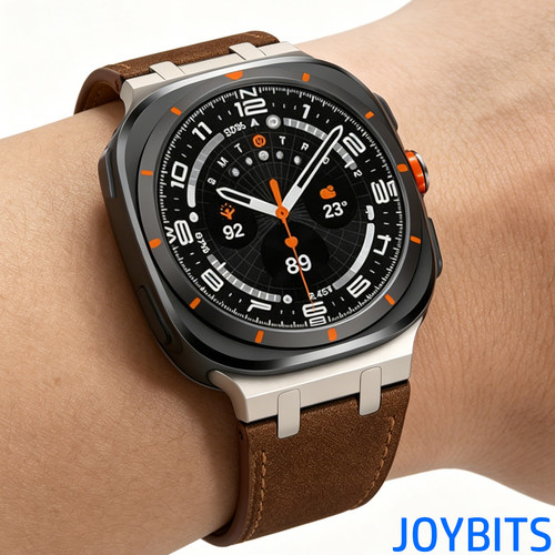 疯牛真皮classic表带适用三星Galaxy手表Watch87不锈钢Ultra金属