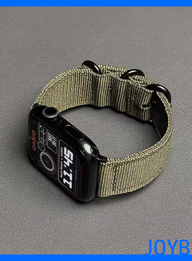 帆布尼龙S10编织回环适用iWatch8苹果手表带S9改装Ultra2运动49mm