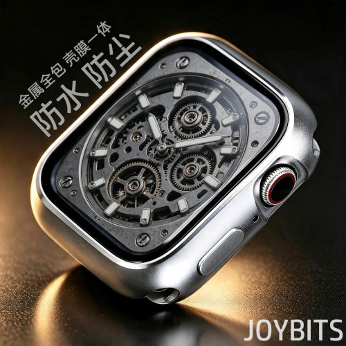 金属防水防尘S11全包保护壳适用iWatch苹果手表se钢化膜一体Ultra