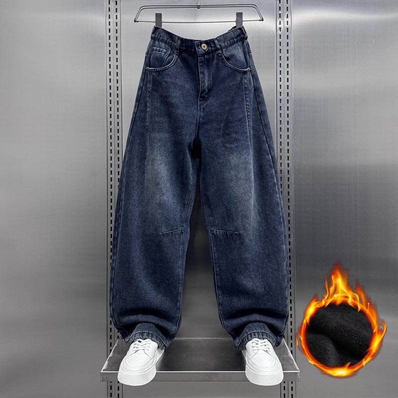 2025冬季男士加绒牛仔裤