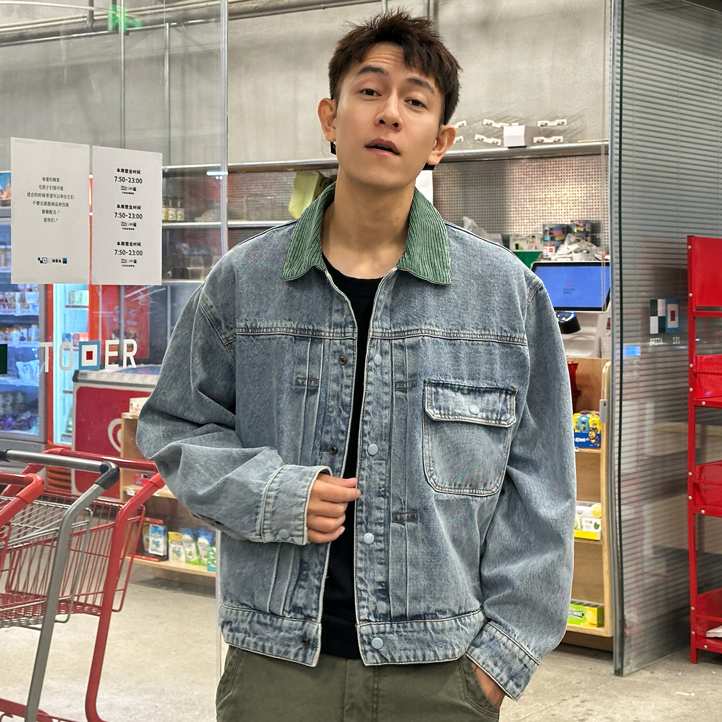 美式经典复古牛仔夹克外套