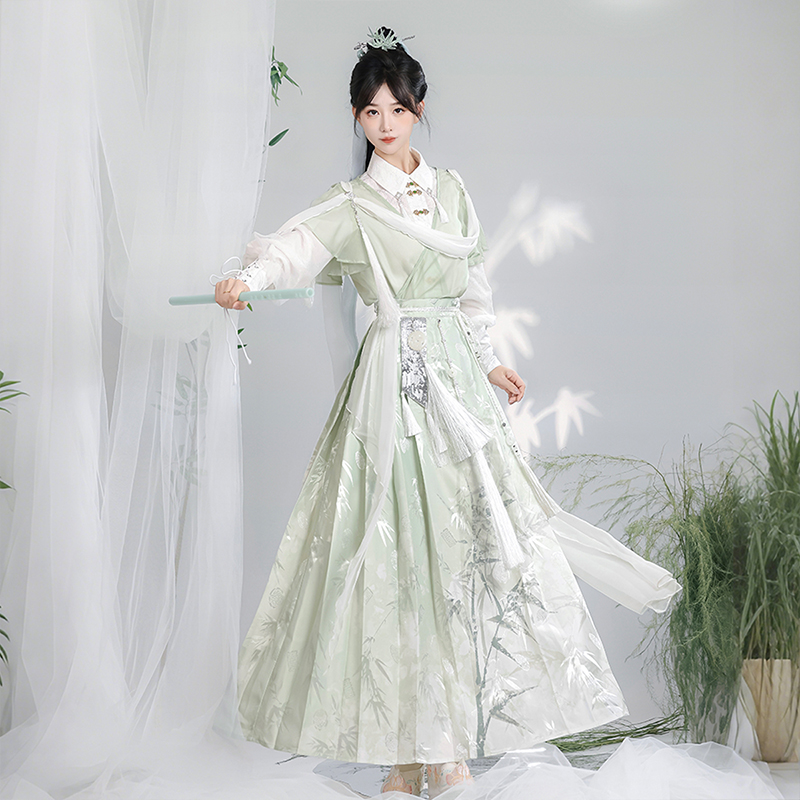 原创设计国风汉服改良半身裙套装