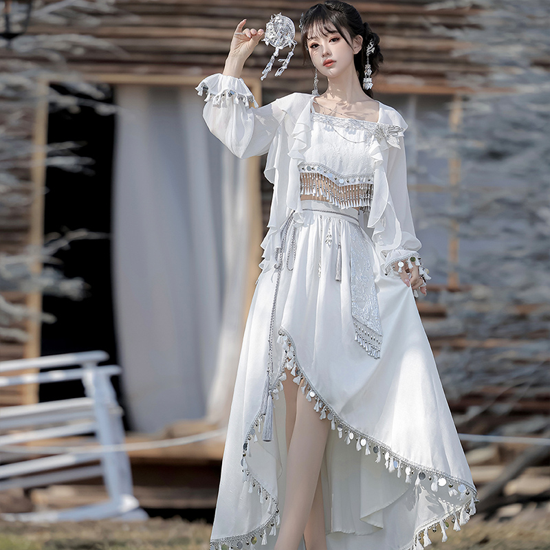 原创设计国风日常收腰小众半身裙