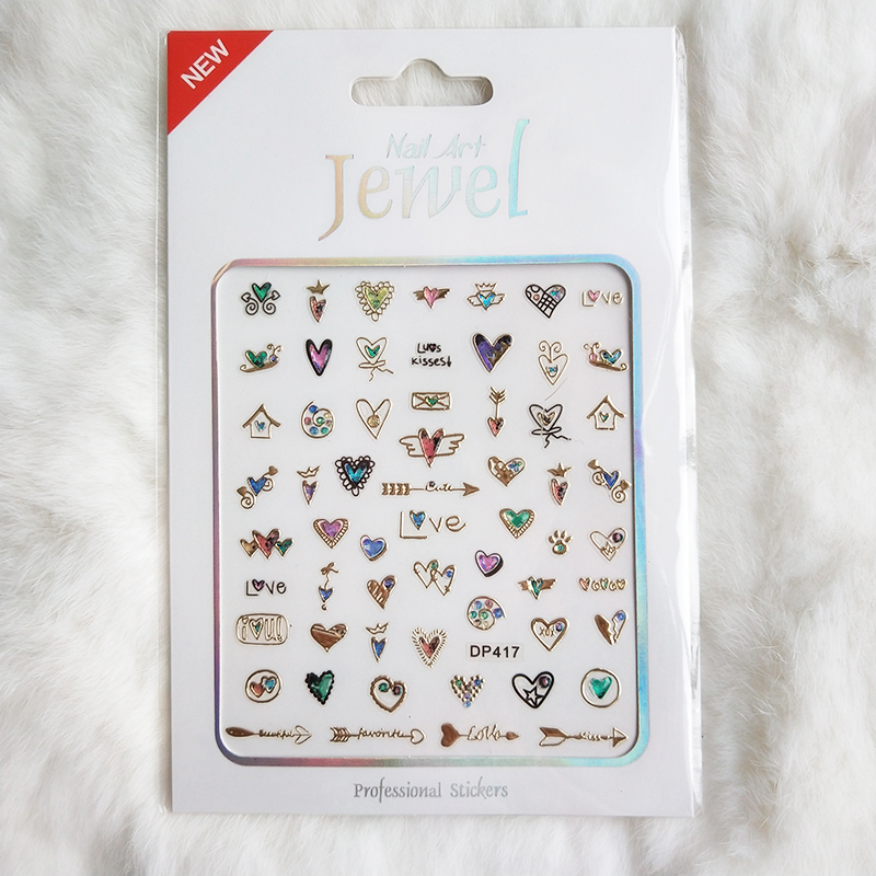 3D装饰贴纸花立体金色个性美甲