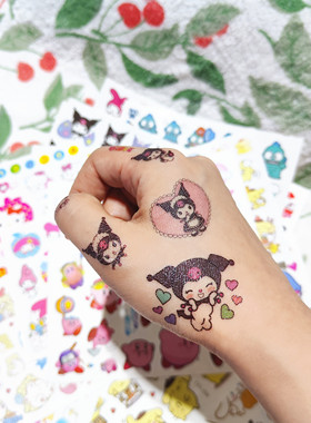 纹身贴卡通库洛米美乐蒂DIY凯蒂猫三丽鸥布丁玉桂星之卡比水转印